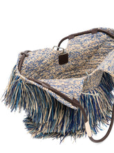 Zimmermann Woven Fringe Tote NAVY