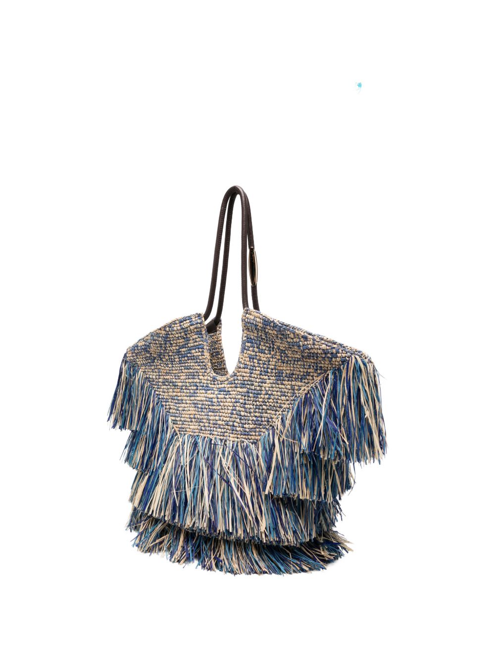 Zimmermann Woven Fringe Tote NAVY