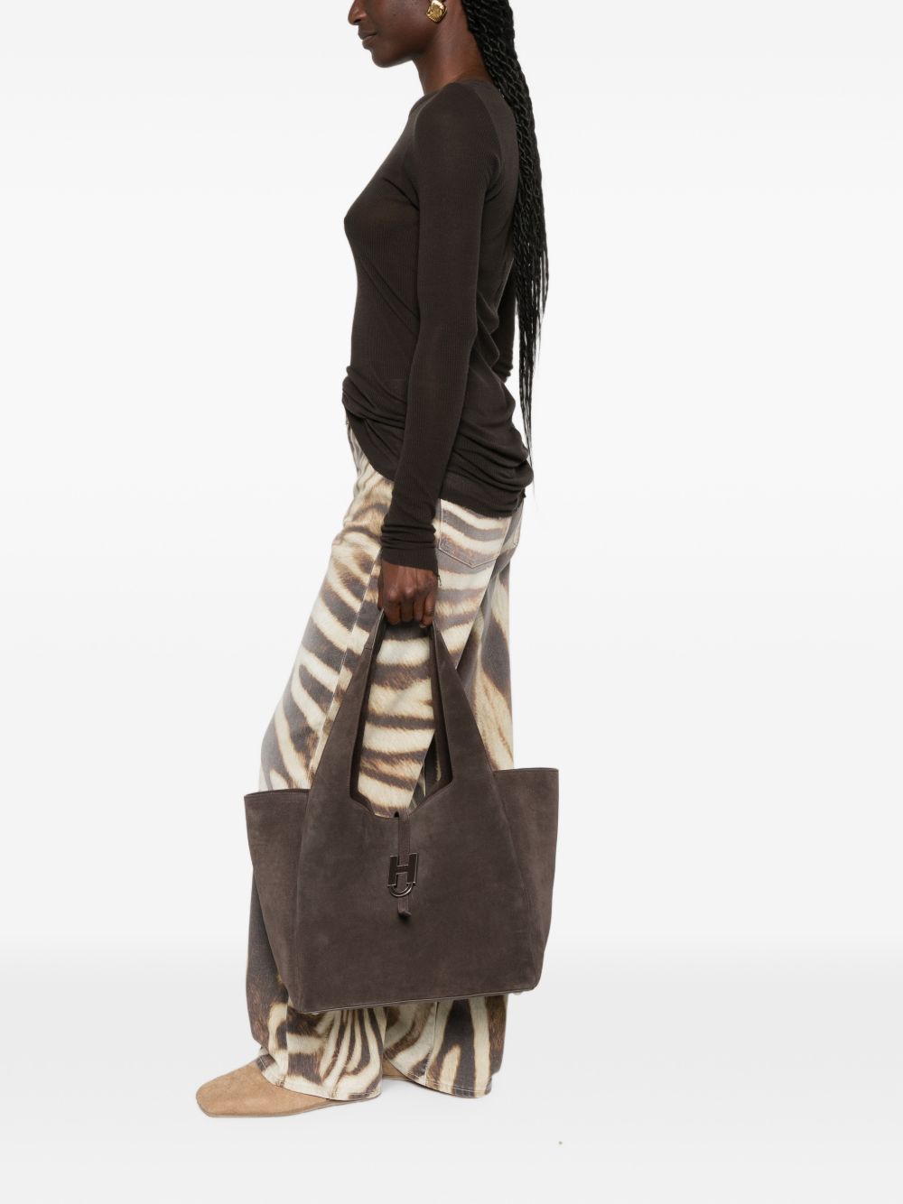 Hogan Trend Leather Tote BROWN