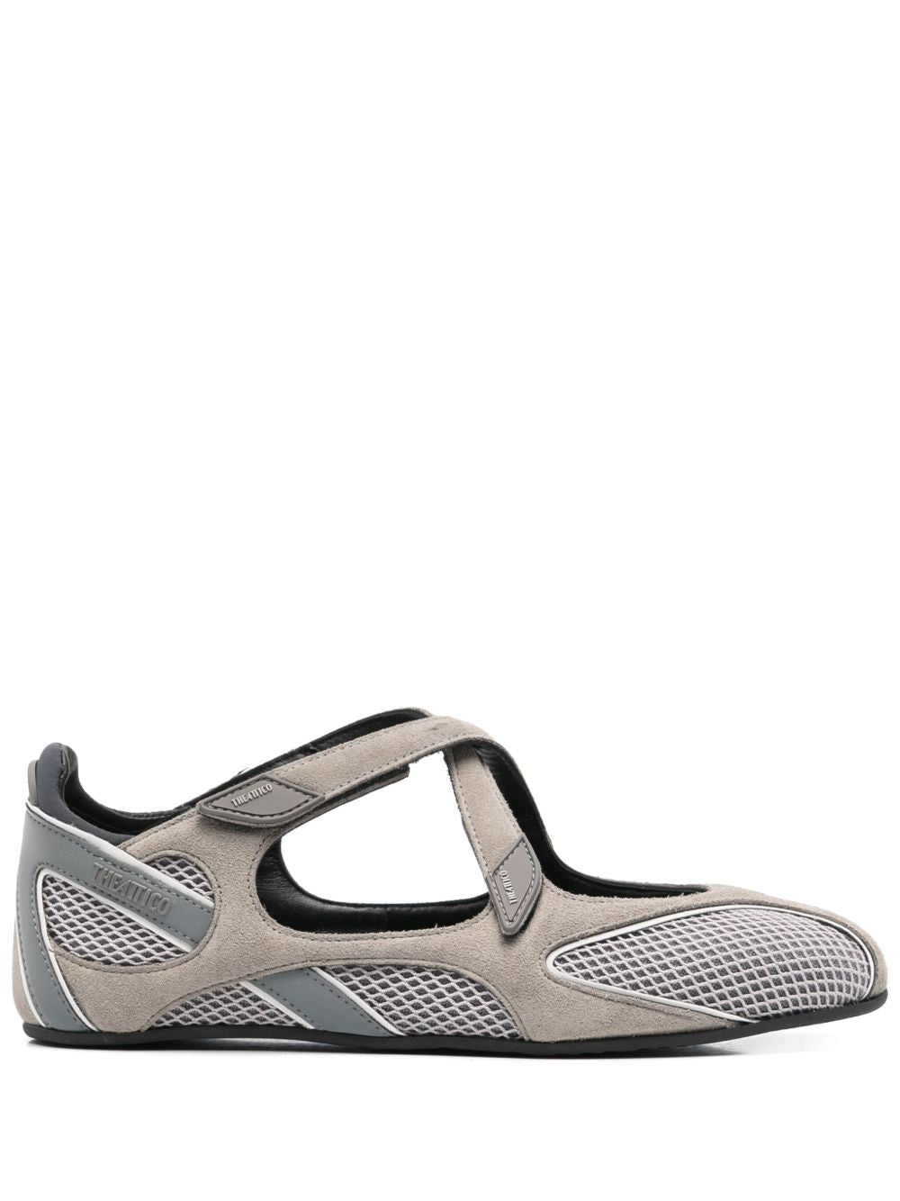 The Attico Touch-Strap Flats Gray