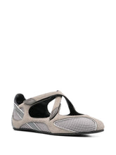 The Attico Touch-Strap Flats Gray