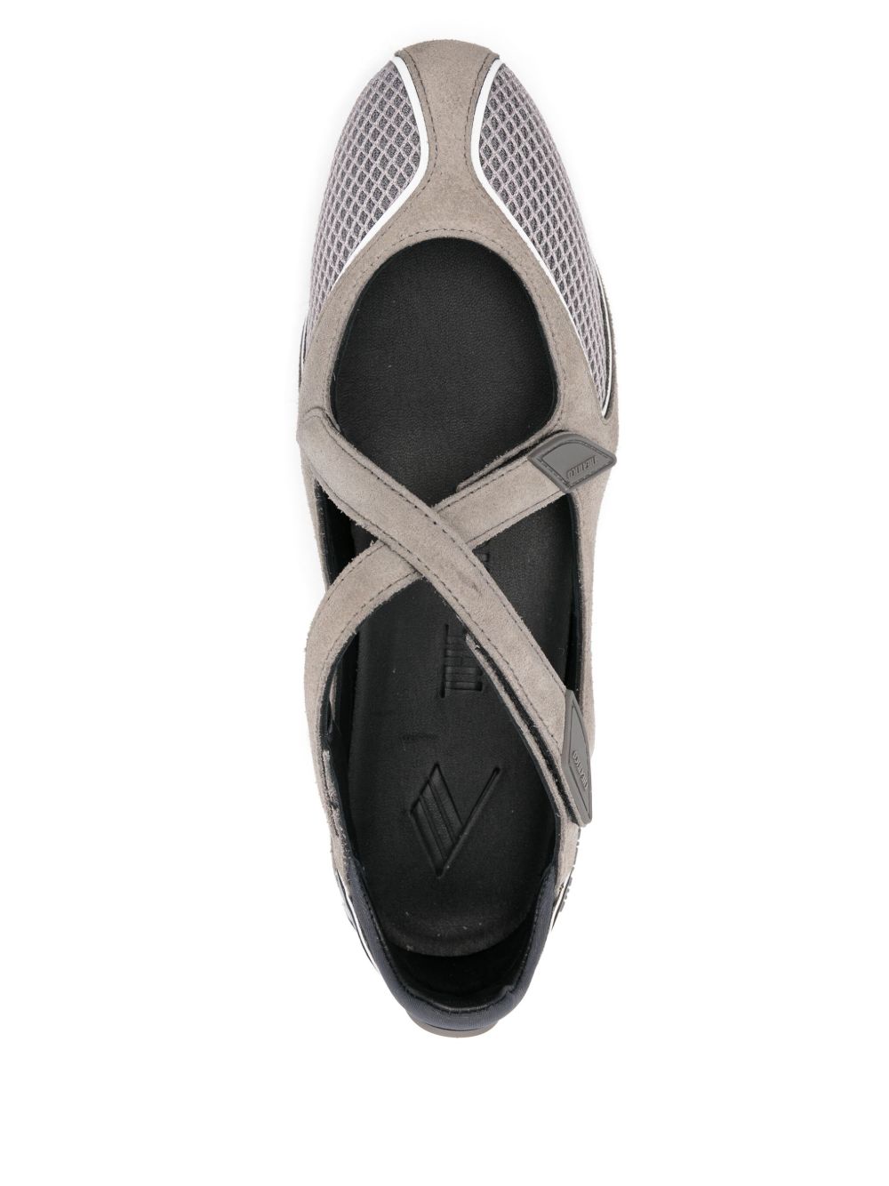 The Attico Touch-Strap Flats Gray