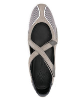 The Attico Touch-Strap Flats Gray