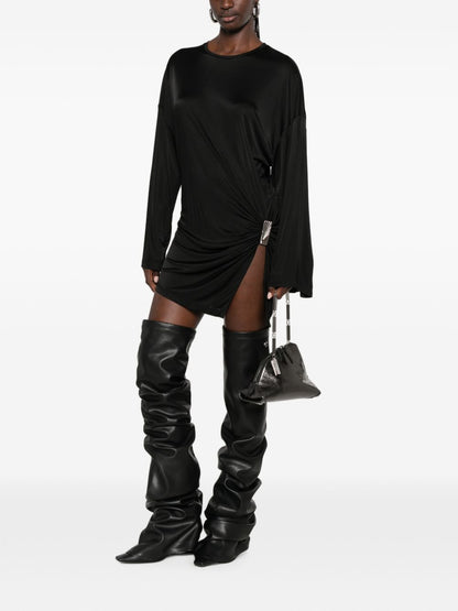 The Attico Gathered Mini Dress BLACK
