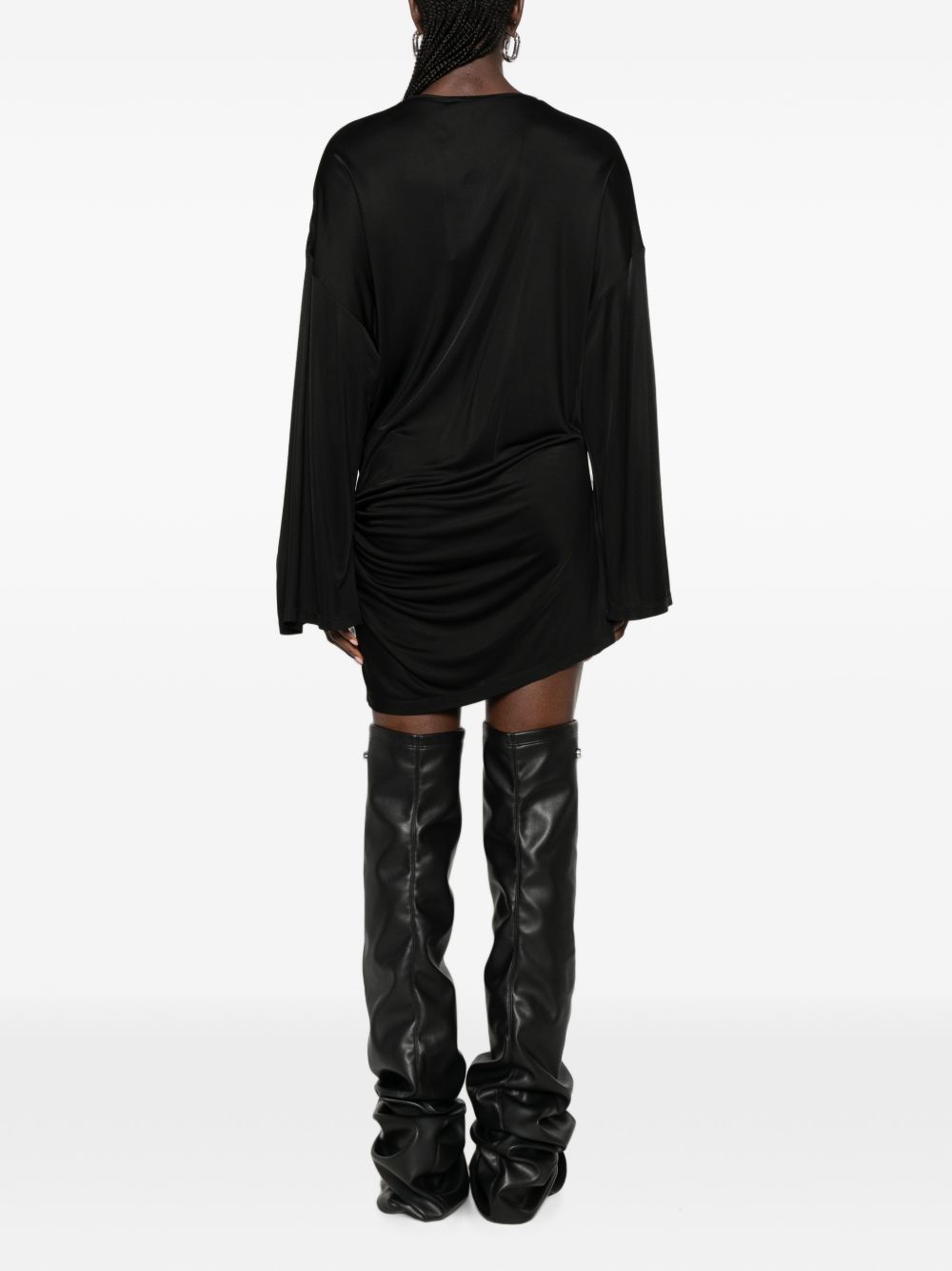 The Attico Gathered Mini Dress BLACK