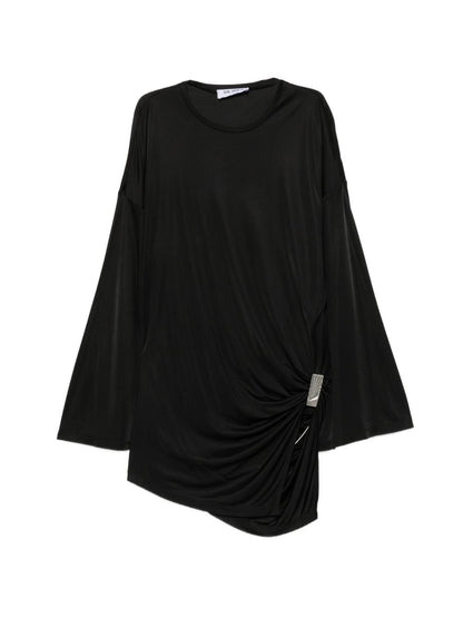 The Attico Gathered Mini Dress BLACK