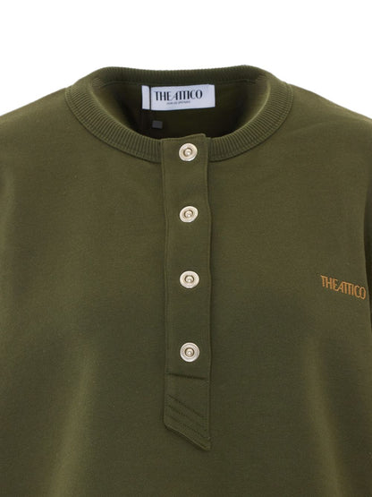The Attico Color-Block Button Shirt GREEN
