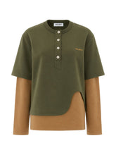 The Attico Color-Block Button Shirt GREEN