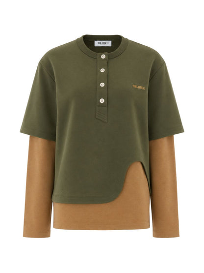 The Attico Color-Block Button Shirt GREEN