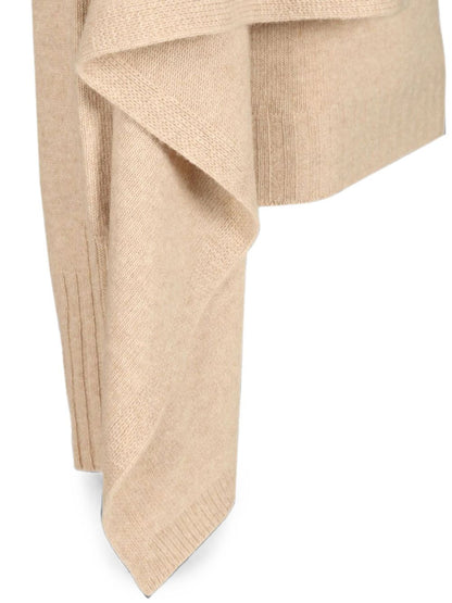 The Attico Roll Neck Scarf Sweater BEIGE