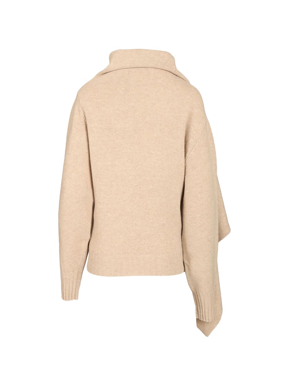 The Attico Roll Neck Scarf Sweater BEIGE