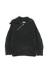The Attico Asymmetric Zip Ribbed Sweater DARK GREY