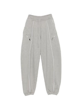 The Attico Piped-Trim Track Pants Gray