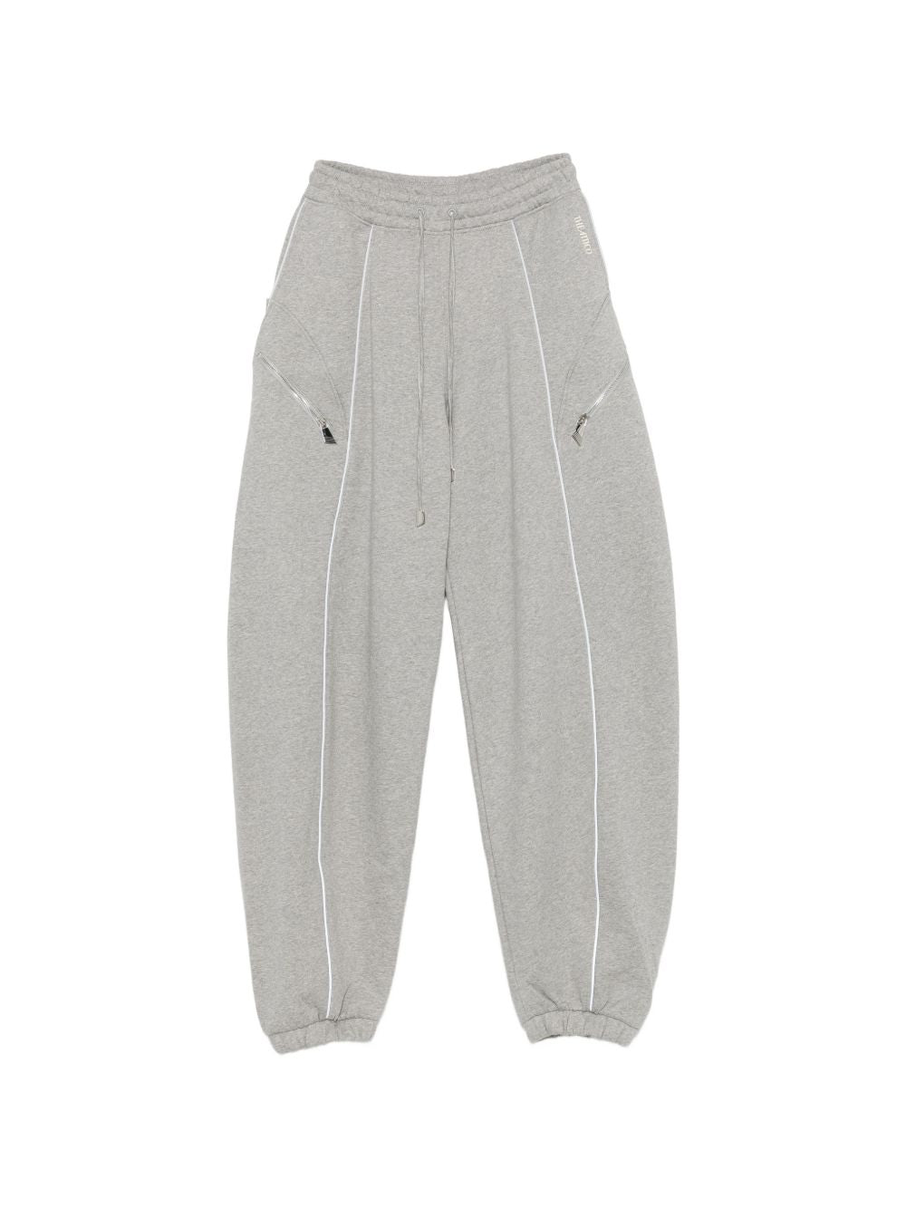 The Attico Piped-Trim Track Pants Gray
