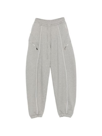 The Attico Piped-Trim Track Pants Gray