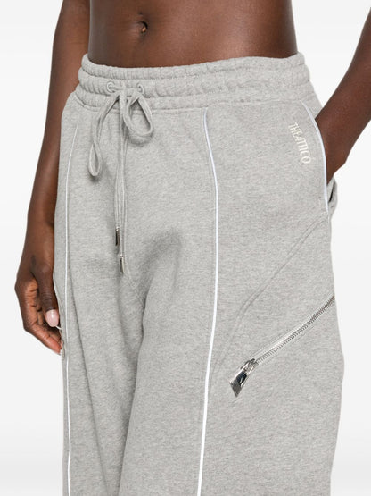 The Attico Piped-Trim Track Pants Gray