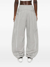 The Attico Piped-Trim Track Pants Gray
