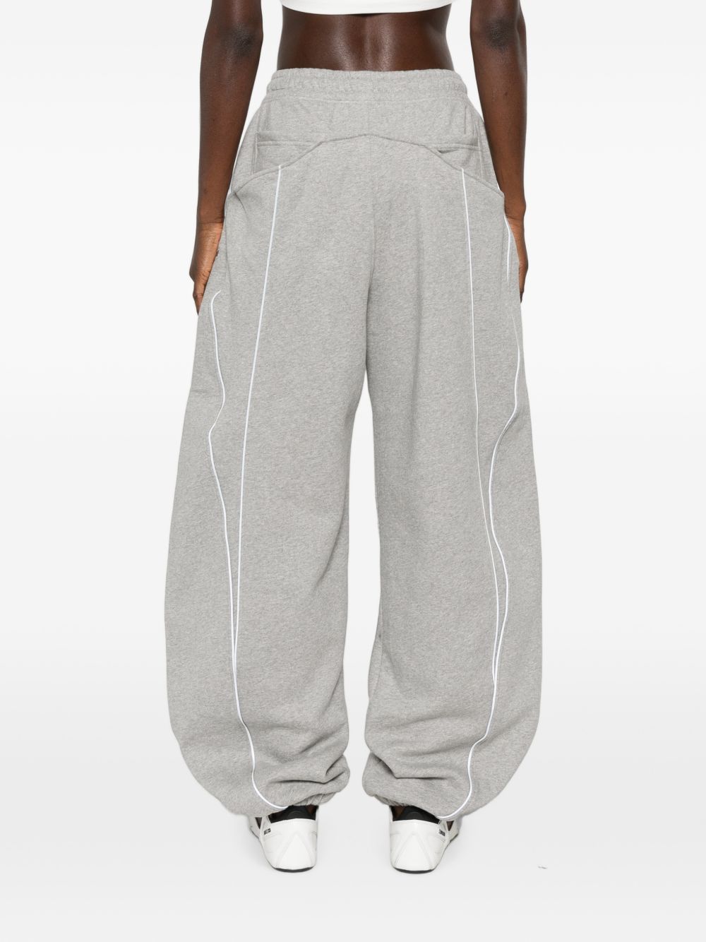 The Attico Piped-Trim Track Pants Gray