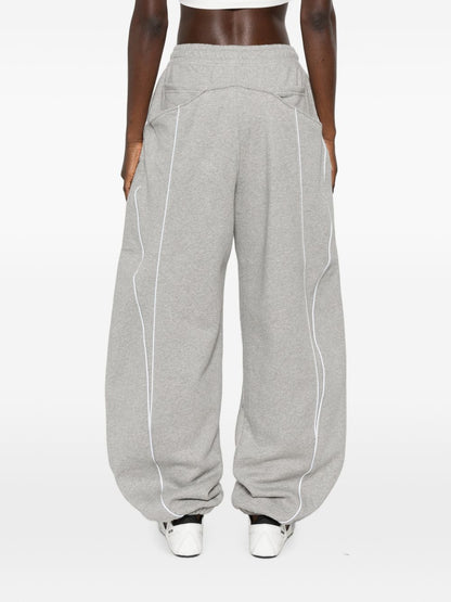 The Attico Piped-Trim Track Pants Gray