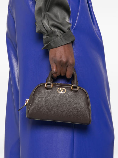 Valentino Garavani VLogo Mini Bowling Bag BROWN