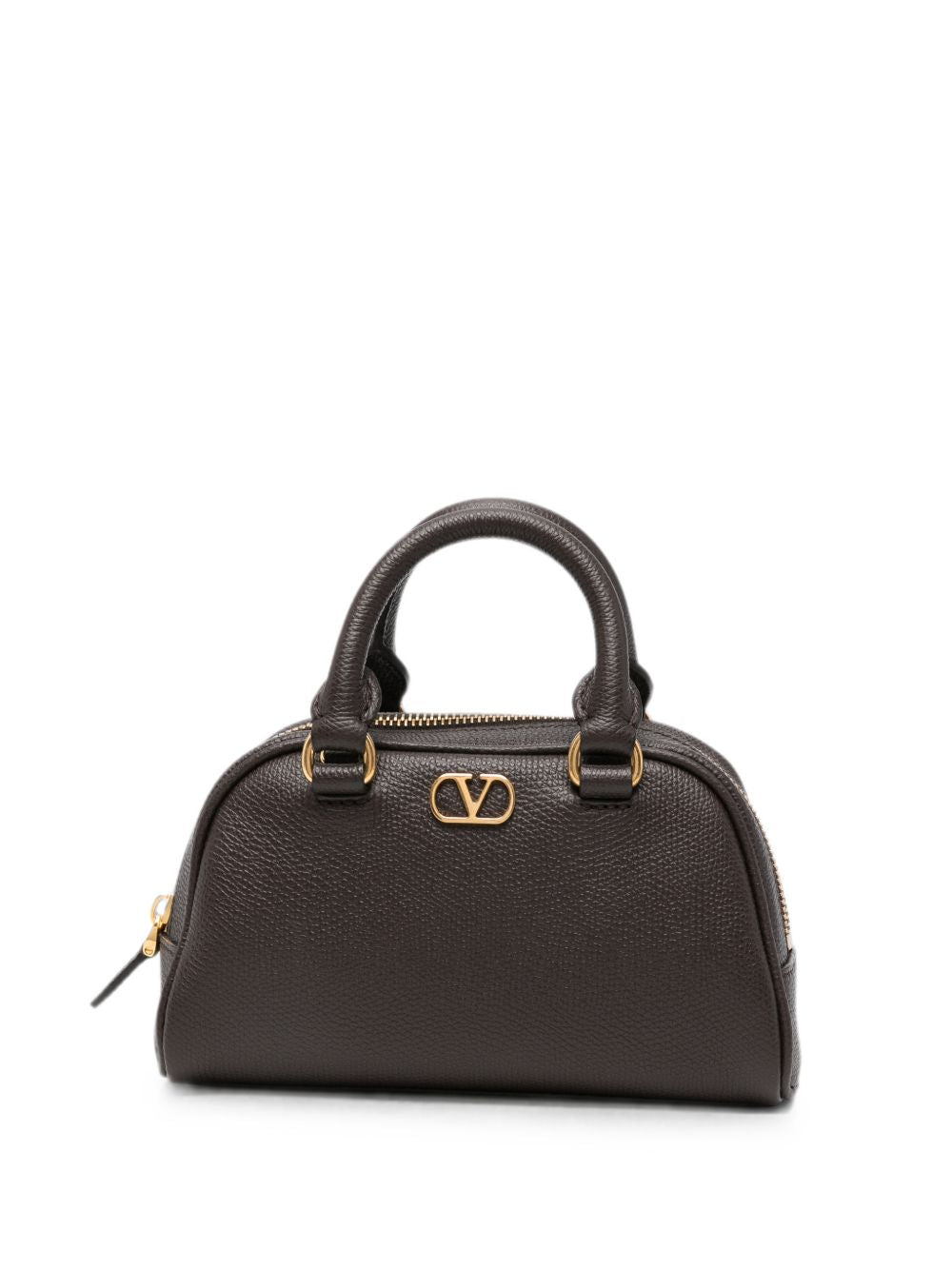 Valentino Garavani VLogo Mini Bowling Bag BROWN