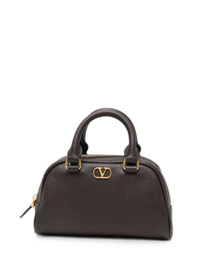Valentino Garavani VLogo Mini Bowling Bag BROWN