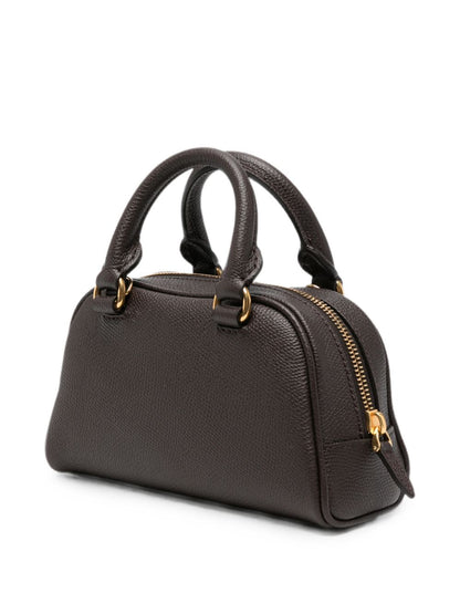 Valentino Garavani VLogo Mini Bowling Bag BROWN