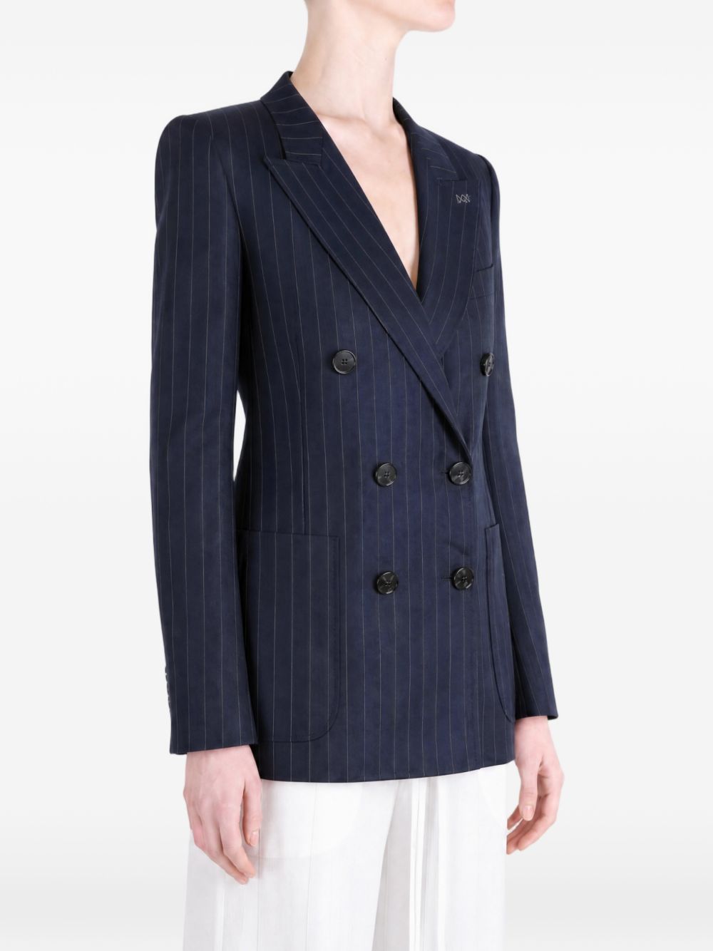 Givenchy Pinstripe Double-Breasted Blazer INK