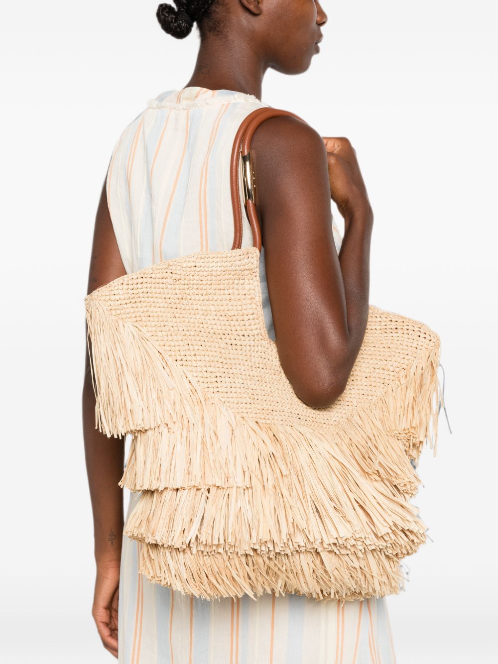 Zimmermann Woven Fringe Tote BEIGE
