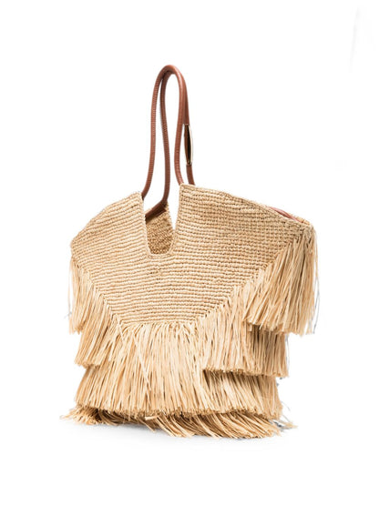 Zimmermann Woven Fringe Tote BEIGE