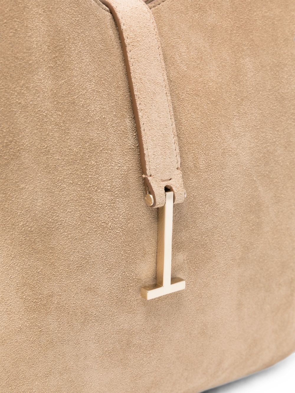 Tom Ford Suede T-Clasp Shoulder Bag BEIGE