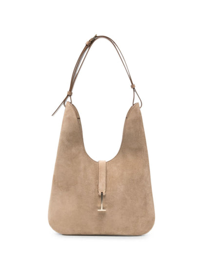 Tom Ford Suede T-Clasp Shoulder Bag BEIGE