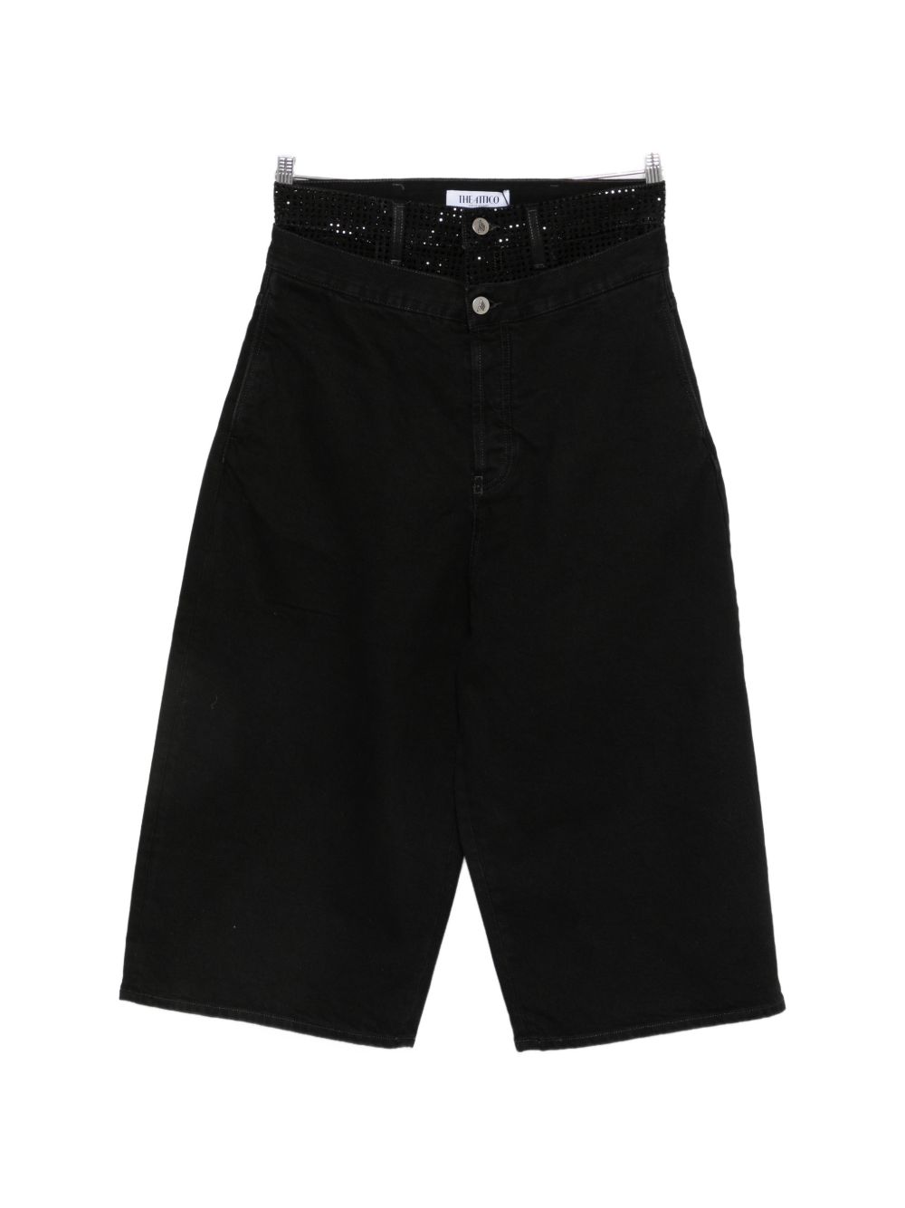 The Attico Denim Cotton Bermuda Shorts BLACK