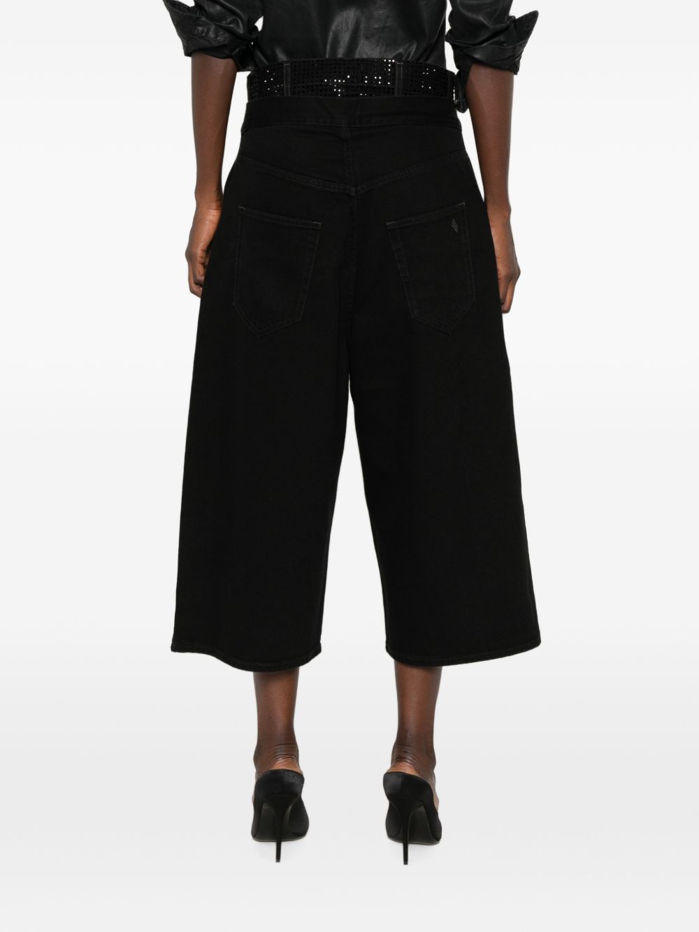 The Attico Denim Cotton Bermuda Shorts BLACK