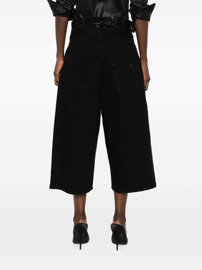 The Attico Denim Cotton Bermuda Shorts BLACK