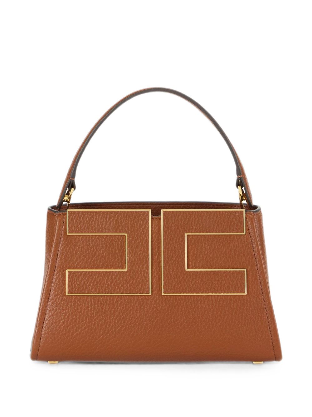 Elisabetta Franchi Logo Plaque Shoulder Bag BROWN