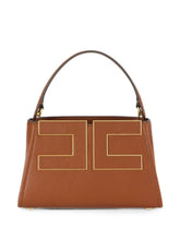 Elisabetta Franchi Logo Plaque Shoulder Bag BROWN