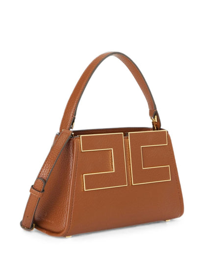 Elisabetta Franchi Logo Plaque Shoulder Bag BROWN