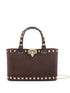Valentino Garavani Rockstud Mini Shopping Bag BROWN