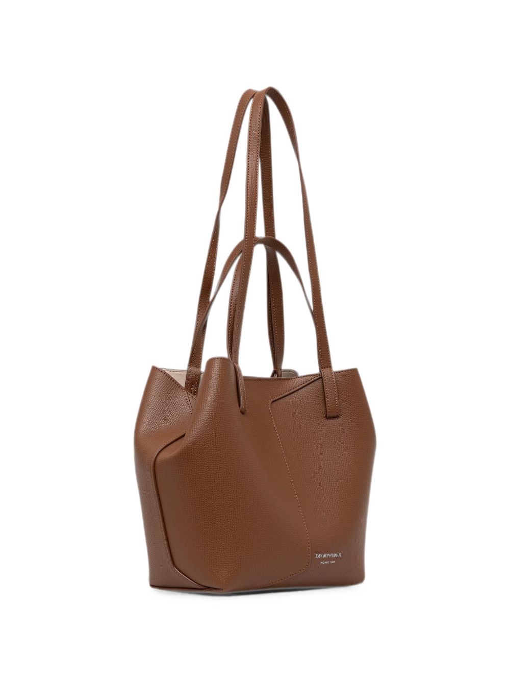 Emporio Armani Leather Tote Bag BROWN