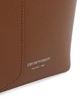 Emporio Armani Leather Tote Bag BROWN