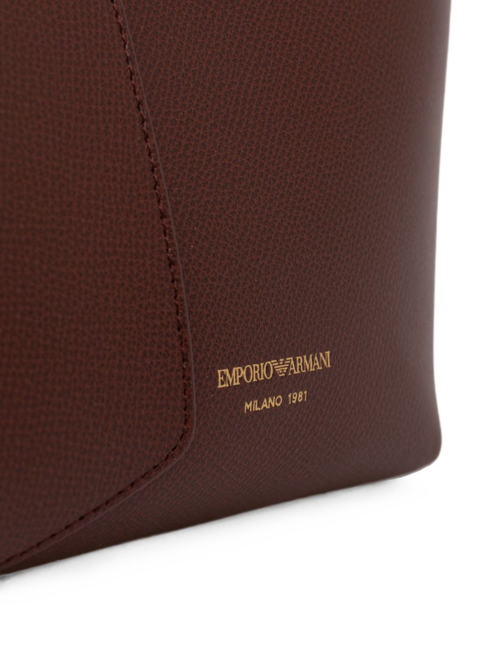Emporio Armani Leather Tote Bag BROWN