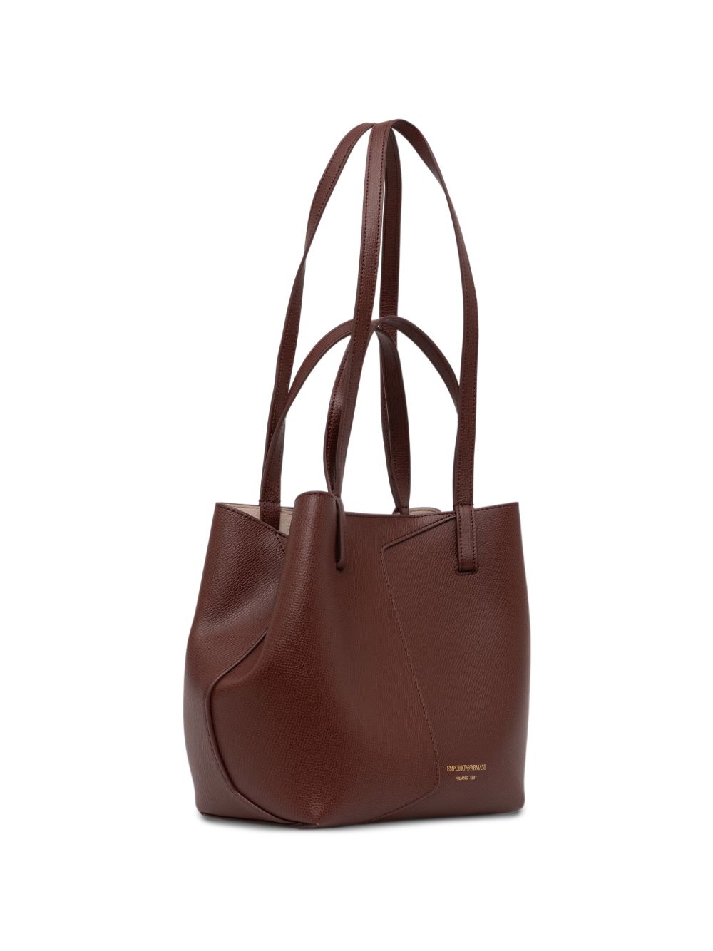 Emporio Armani Leather Tote Bag BROWN