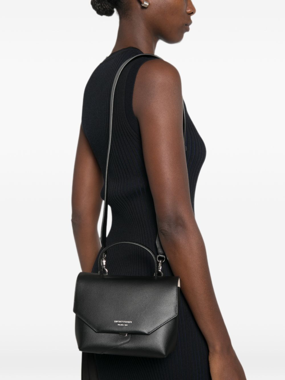 Emporio Armani Leather Top Handle Bag BLACK