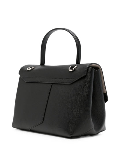 Emporio Armani Leather Foldover Bag BLACK