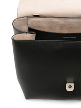 Emporio Armani Leather Foldover Bag BLACK