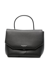 Emporio Armani Leather Foldover Bag BLACK