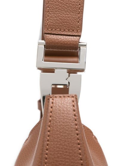 Emporio Armani Leather Shoulder Bag BROWN