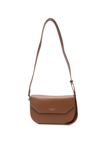 Emporio Armani Leather Crossbody Bag BROWN