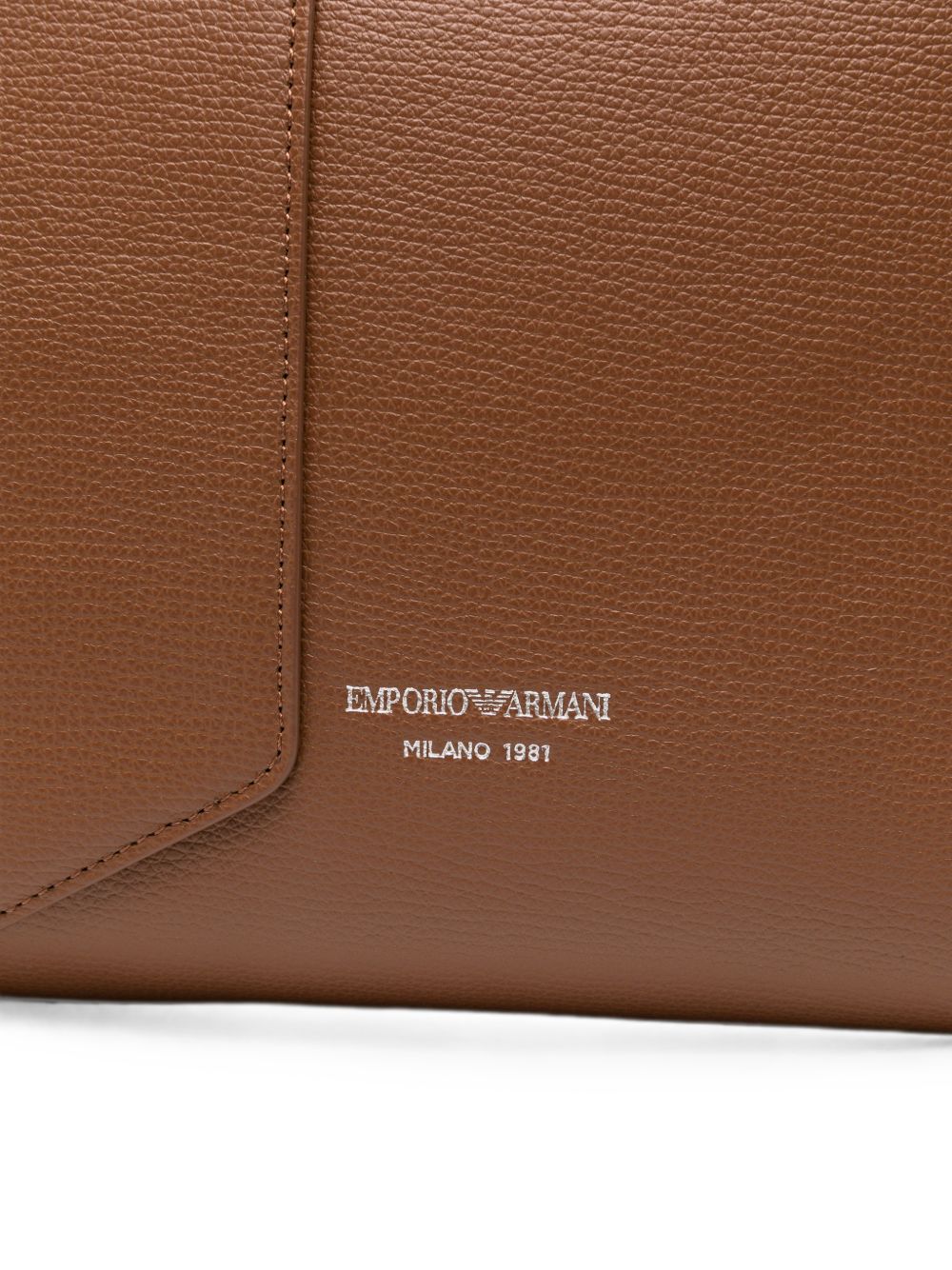 Emporio Armani Leather Tote Bag BROWN